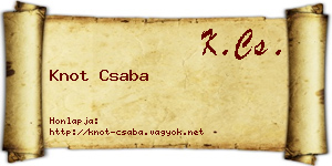 Knot Csaba névjegykártya