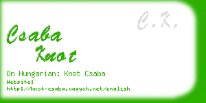 csaba knot business card